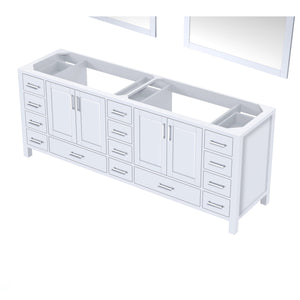 Lexora LJ342284DA00M34 Jacques 84" White Double Vanity, no Top and 34" Mirrors