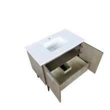 Load image into Gallery viewer, Lexora LLC36SKSOS000 Lancy 36&quot; Rustic Acacia Bathroom Vanity, White Quartz Top, and White Square Sink