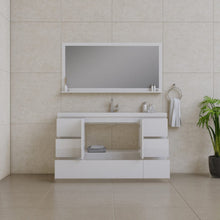 Load image into Gallery viewer, Alya Bath AB-MOA60S-W Paterno 60 inch Single Modern Freestanding Bathroom Vanity, White