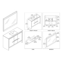 Load image into Gallery viewer, Blossom 014 48 01S C M Milan 48 Inch Vanity with Ceramic Single Sink &amp; Mirror - White