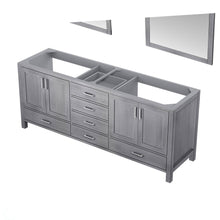 Load image into Gallery viewer, Lexora LJ342280DD00M30 Jacques 80&quot; Distressed Grey Double Vanity, no Top and 30&quot; Mirrors