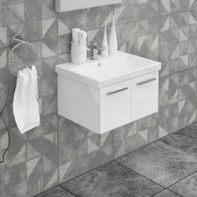 Load image into Gallery viewer, Casa Mare Aspe 24&quot; Glossy White Bathroom Vanity and Ceramic Sink Combo - ASPE60GW-24-MSC