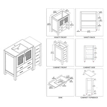 Load image into Gallery viewer, Blossom 001 42S 01 C Sydney 42 Inch Vanity with Ceramic Sink &amp; Side Cabinet - White