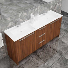 Load image into Gallery viewer, Casa Mare Nona 71&quot; Matte Walnut Double Sink Freestanding Bathroom Vanity and Sink Combo - NONA180MW-71