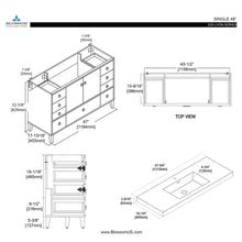 Load image into Gallery viewer, Blossom 023 48 01S A Lyon 48 Inch Vanity with Acrylic Single Sink - White