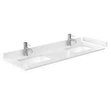 Load image into Gallery viewer, Wyndham Collection WCV252560DWGC2UNSMED Daria 60 Inch Double Bathroom Vanity in White, Light-Vein Carrara Cultured Marble Countertop, Undermount Square Sinks, Medicine Cabinets, Brushed Gold Trim