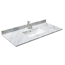 Load image into Gallery viewer, Wyndham Collection WCV252548SWGCMUNSMXX Daria 48 Inch Single Bathroom Vanity in White, White Carrara Marble Countertop, Undermount Square Sink, Brushed Gold Trim