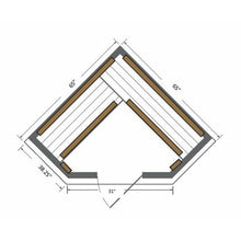 Load image into Gallery viewer, SUNRAY HL400KC Bristol Bay 4-PERSON CORNER INFRARED SAUNA 65&quot; X 65&quot; X 75&quot;