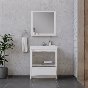 Alya Bath AB-MD630-W Sortino 30 inch Modern Bathroom Vanity, White