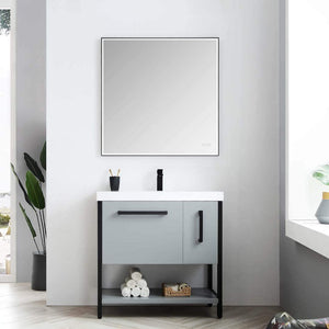 Blossom 022 36 15 A Riga 36 Inch Vanity with Acrylic Sink - Metal Gray