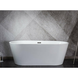 Lexora LD900363A1C0000 Melina 63" Free Standing Acrylic Bathtub w/ Chrome Drain