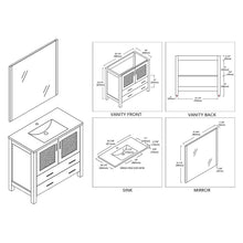 Load image into Gallery viewer, Blossom 001 36 01 C M Sydney 36 Inch Vanity with Ceramic Sink &amp; Mirror - White