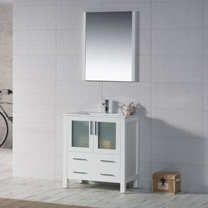 Blossom 001 30 01 C M Sydney 30 Inch Vanity with Ceramic Sink & Mirror - White