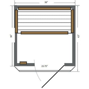 SUNRAY HL100K SEDONA INFRARED SAUNA 36" X 42" X 75"