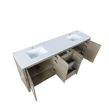 Load image into Gallery viewer, Lexora LLF80DKSOD000 Lafarre 80&quot; Rustic Acacia Double Bathroom Vanity, White Quartz Top, and White Square Sinks