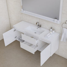 Load image into Gallery viewer, Alya Bath AB-MOF60S-W Paterno 60 inch Single Modern Wall Mounted Bathroom Vanity, White