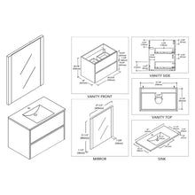 Load image into Gallery viewer, Blossom 016 30 01 C M Valencia 30 Inch Vanity with Ceramic Sink &amp; Mirror - White