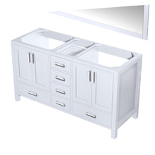 Load image into Gallery viewer, Lexora LJ342260DA00M58 Jacques 60&quot; White Double Vanity, no Top and 58&quot; Mirror