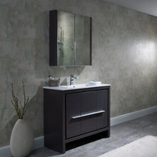 Load image into Gallery viewer, Blossom 014 36 16 C MC Milan 36 Inch Vanity with Ceramic Sink &amp; Mirrored Medicine Cabinet - Silver Grey