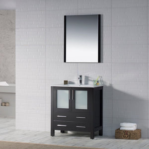 Blossom 001 30 02 C M Sydney 30 Inch Vanity with Ceramic Sink & Mirror - Espresso