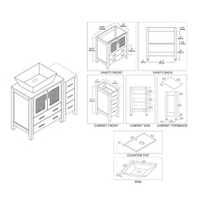 Load image into Gallery viewer, Blossom 001 42S 02 V Sydney 42 Inch Vanity with Ceramic Vessel Sink &amp; Side Cabinet - Espresso