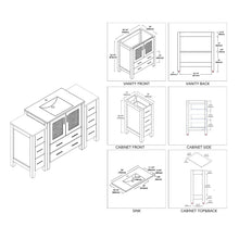 Load image into Gallery viewer, Blossom 001 54 01 C Sydney 54 Inch Vanity with Ceramic Sink - White