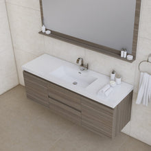 Load image into Gallery viewer, Alya Bath AB-MOF60S-G Paterno 60 inch Single Modern Wall Mounted Bathroom Vanity, Gray
