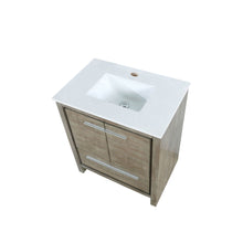 Load image into Gallery viewer, Lexora LLF30SKSOS000 Lafarre 30&quot; Rustic Acacia Bathroom Vanity, White Quartz Top, and White Square Sink