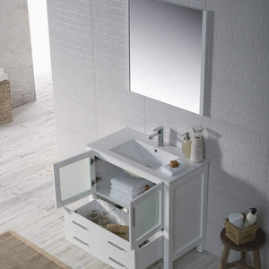 Blossom 001 36 01 C M Sydney 36 Inch Vanity with Ceramic Sink & Mirror - White