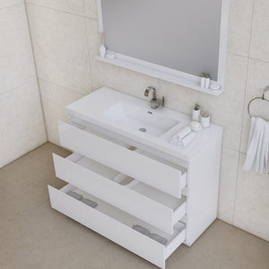 Alya Bath AB-MOA48-W Paterno 48 inch Modern Freestanding Bathroom Vanity, White