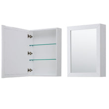 Load image into Gallery viewer, Wyndham Collection WCV252580DWGC2UNSMED Daria 80 Inch Double Bathroom Vanity in White, Light-Vein Carrara Cultured Marble Countertop, Undermount Square Sinks, Medicine Cabinets, Brushed Gold Trim