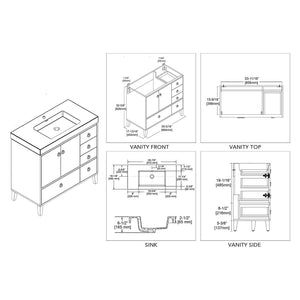 Blossom 023 36 01 A Lyon 36 Inch Vanity with Acrylic Sink - White