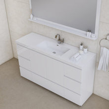 Load image into Gallery viewer, Alya Bath AB-MOA60S-W Paterno 60 inch Single Modern Freestanding Bathroom Vanity, White