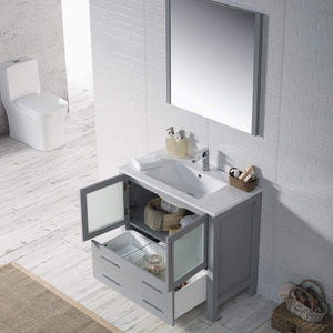 Blossom 001 36 15 C M Sydney 36 Inch Vanity with Ceramic Sink & Mirror - Metal Grey