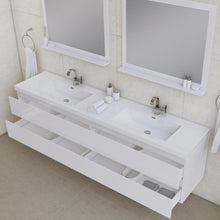 Load image into Gallery viewer, Alya Bath AB-MOF84D-W Paterno 84 inch Modern Wall Mounted Bathroom Vanity, White