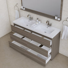 Load image into Gallery viewer, Alya Bath AB-MOA60D-G Paterno 60 inch Double Modern Freestanding Bathroom Vanity, Gray