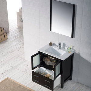 Blossom 001 30 02 C M Sydney 30 Inch Vanity with Ceramic Sink & Mirror - Espresso