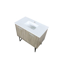 Load image into Gallery viewer, Lexora LLC36SKSOS000 Lancy 36&quot; Rustic Acacia Bathroom Vanity, White Quartz Top, and White Square Sink