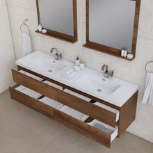 Load image into Gallery viewer, Alya Bath AB-MOF72D-RW Paterno 72 inch Modern Wall Mounted Bathroom Vanity, Rosewood