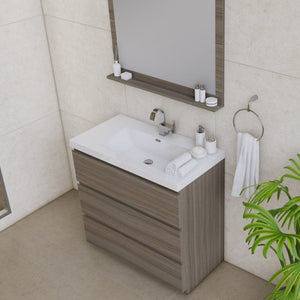 Alya Bath AB-MOA36-G Paterno 36 inch Modern Freestanding Bathroom Vanity, Gray