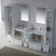 Load image into Gallery viewer, Blossom 001 102 01 C M Sydney 102 Inch Vanity with Ceramic Double Sinks &amp; Mirrors - White