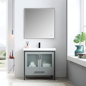 Blossom 024 36 15 A Birmingham 36 Inch Vanity with Acrylic Sink - Matte Gray