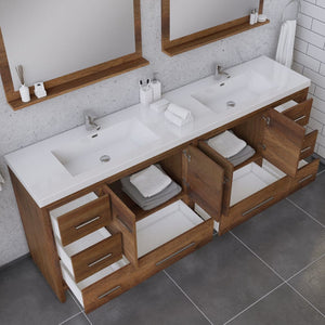 Alya Bath AB-MD684-RW Sortino 84 inch Modern Bathroom Vanity, Rosewood