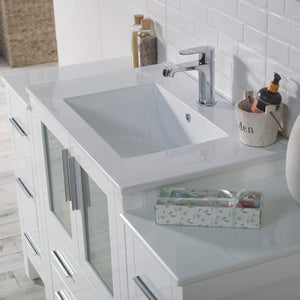 Blossom 001 54 01 C M Sydney 54 Inch Vanity with Ceramic Sink & Mirror - White