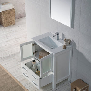 Blossom 001 30 01 C M Sydney 30 Inch Vanity with Ceramic Sink & Mirror - White