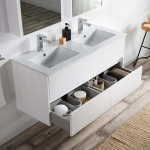 Blossom 016 48 01D C MC Valencia 48 Inch Double Vanity with Ceramic Sink & Medicine Cabinet - White