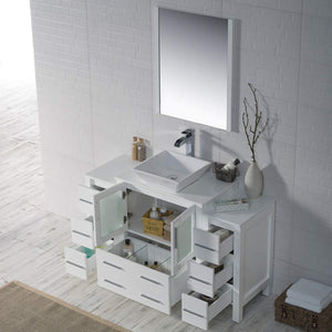 Blossom 001 54 01 V M Sydney 54 Inch Vanity with Ceramic Vessel Sink & Mirror - White