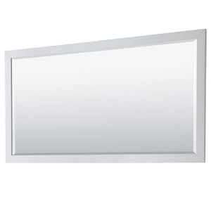 Wyndham Collection WCV252580DWGWCUNSM70 Daria 80 Inch Double Bathroom Vanity in White, White Cultured Marble Countertop, Undermount Square Sinks, 70 Inch Mirror, Brushed Gold Trim