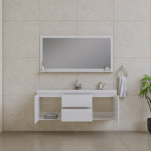Load image into Gallery viewer, Alya Bath AB-MOF60S-W Paterno 60 inch Single Modern Wall Mounted Bathroom Vanity, White