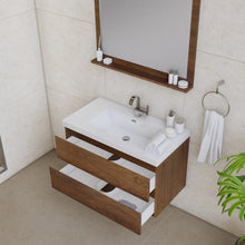 Load image into Gallery viewer, Alya Bath AB-MOF36-RW Paterno 36 inch Modern Wall Mounted Bathroom Vanity, Rosewood